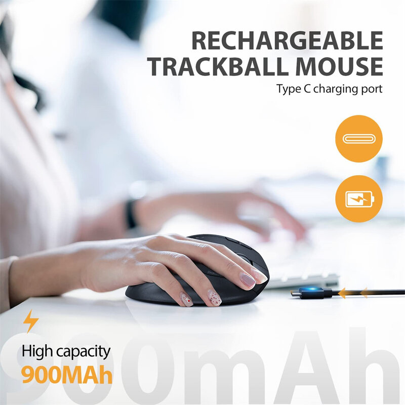 جيلي مشط RGB ماوس كرة التتبع اللاسلكية بلوتوث + 2.4G ماوس الألعاب القابلة لإعادة الشحن مريح الفئران الإبهام التحكم
