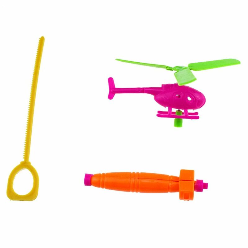 لعبة هليكوبتر متعددة الألوان ، سحب خط الطائرات مع مقبض تجميعها ، ألعاب سحب صغيرة ، لعبة بلاستيكية في الهواء الطلق