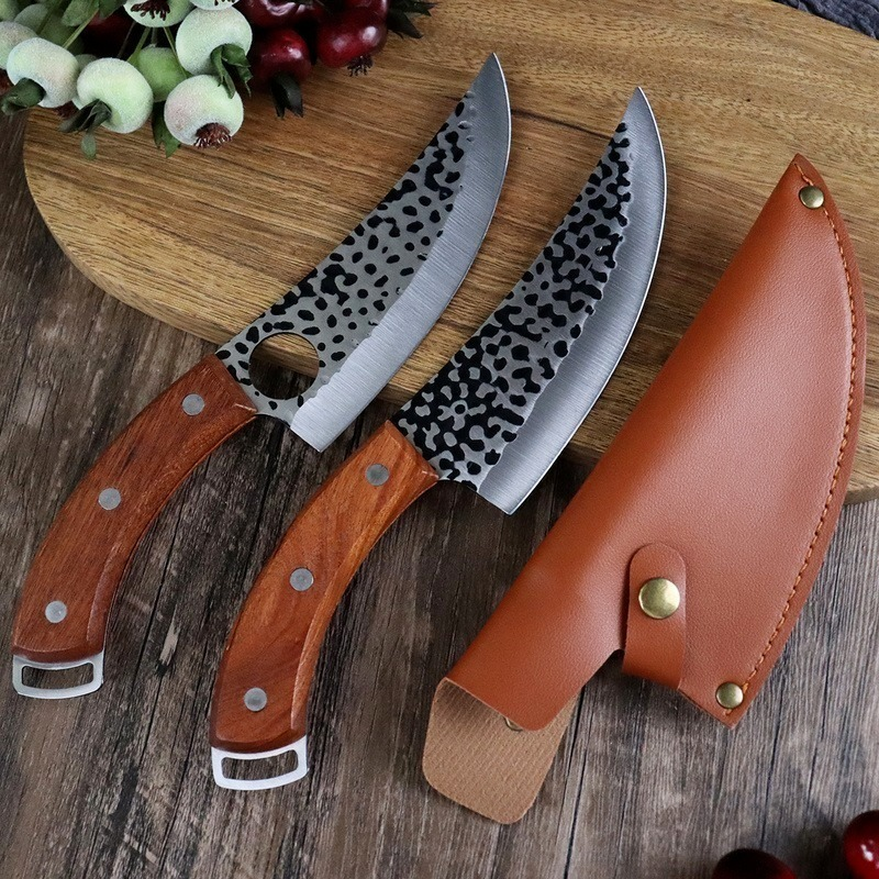 اليدوية مزورة الفولاذ المقاوم للصدأ المطبخ الشيف Boning السكاكين سكين صيد اللحوم الساطور سكين الجزار اللحوم الساطور سكاكين الصيد