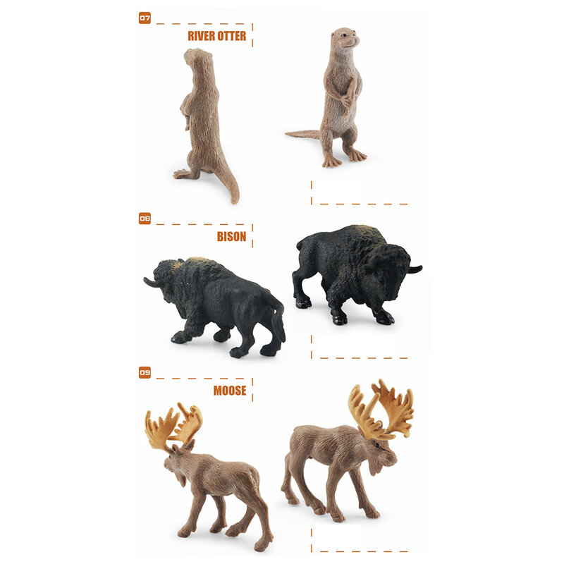 محاكاة الحيوانات البرية نموذج أشيب إلك بيسون واقعية بك سطح المكتب زخرفة محاكاة ألعاب حيوانات البرية بك نموذج حلية B99