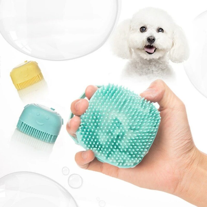 Mini Silicone Cat Dog Cleaning Tool Pet Bath Brush Teddy Golden Hair Shower Gel Foamer Portable Small Size Dog Supplies #1