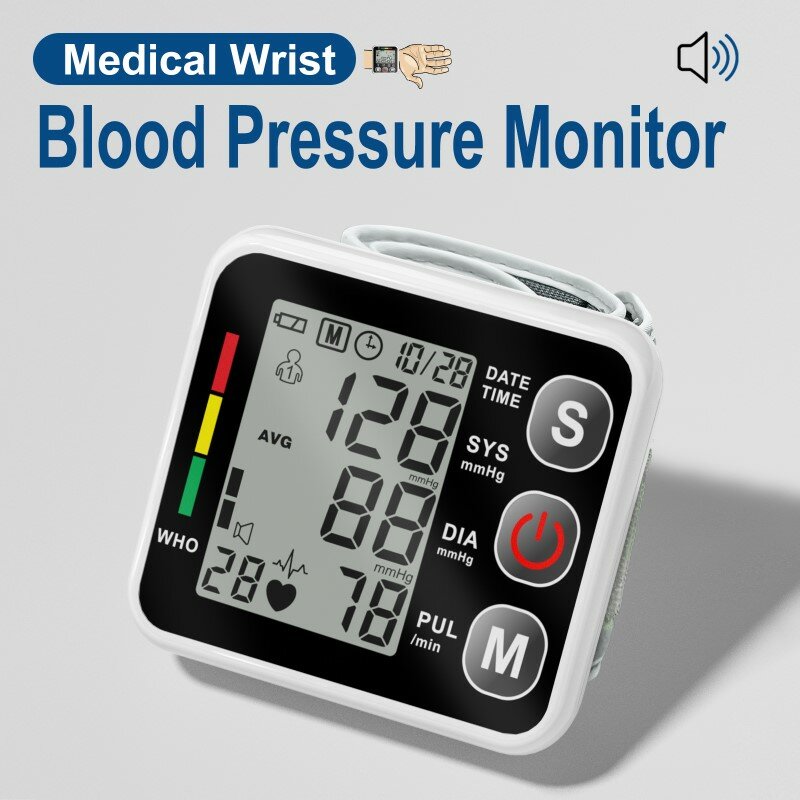 الروسية التلقائي معصم رقمية مراقبة ضغط الدم مقياس ضغط الدم مقياس التوتر مقياس نبضات القلب نبض متر BP مراقب