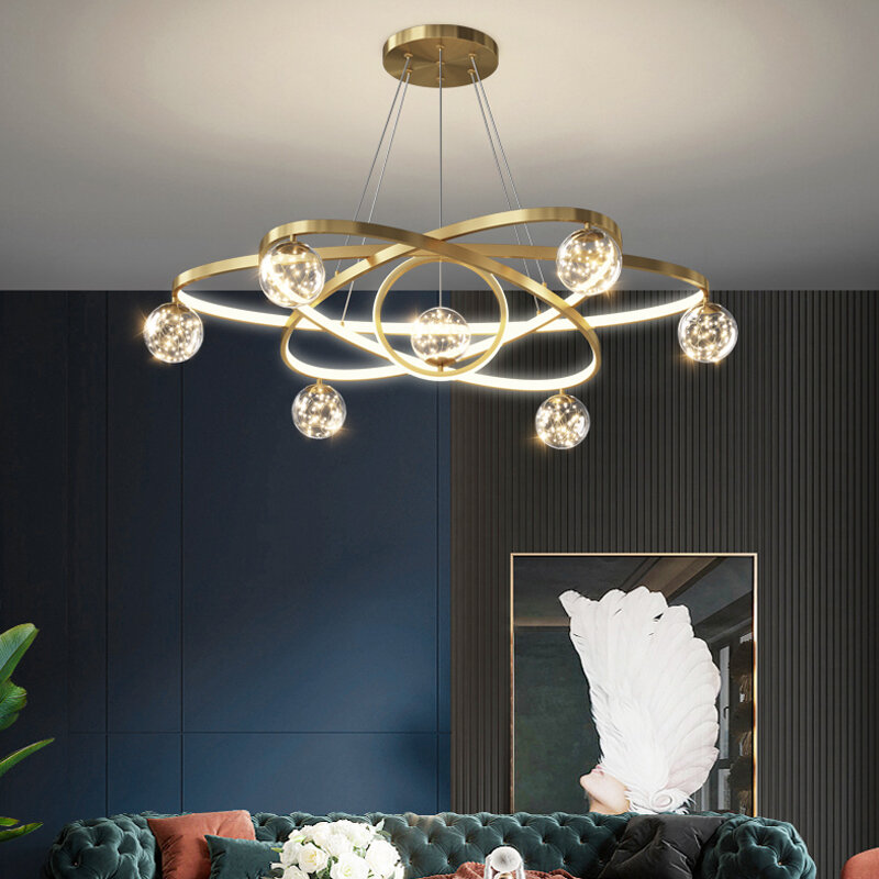 الشمال غرفة المعيشة قلادة Led أضواء الإبداعية رومانسية Gypsophila نوم الثريا بسيطة جو إضاءة المطعم مصباح