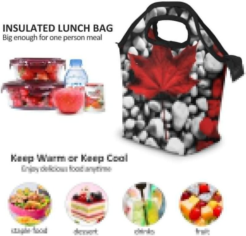 كندا حقيبة حفظ الطعام نزهة مدرسة حمل ، قابلة لإعادة الاستخدام مبرد معزول الجليد Lunchbox حمل حقيبة يد للرجال النساء السيدات الأطفال