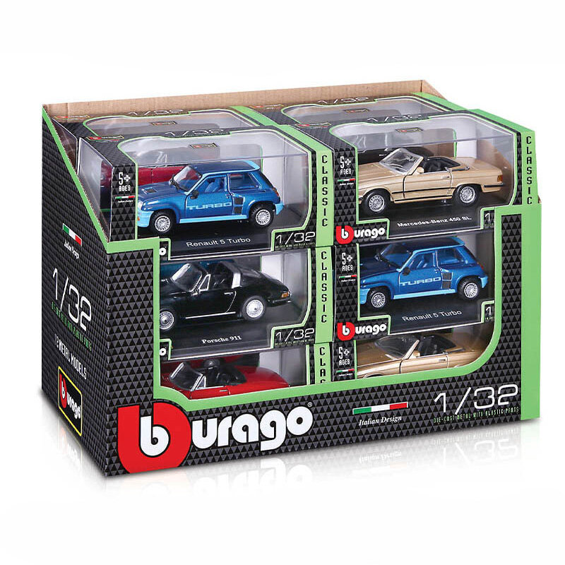 Bburago 1:32 مقياس رينو 5 توربو سبيكة سيارة فاخرة سيارات مصنوعة بالضغط لعبة مجسمة جمع هدية