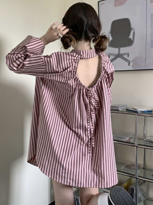 قمصان بدون ظهر للنساء تصميم إبداعي الترفيه مخطط شخصية السيدات كل مباراة أنيق بسيط الحلو الكورية نمط الربيع