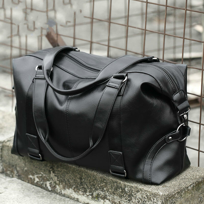 Fashion male travel bag luggage bag large capacity portable leather business bag crossbody casual shoulder bag #1