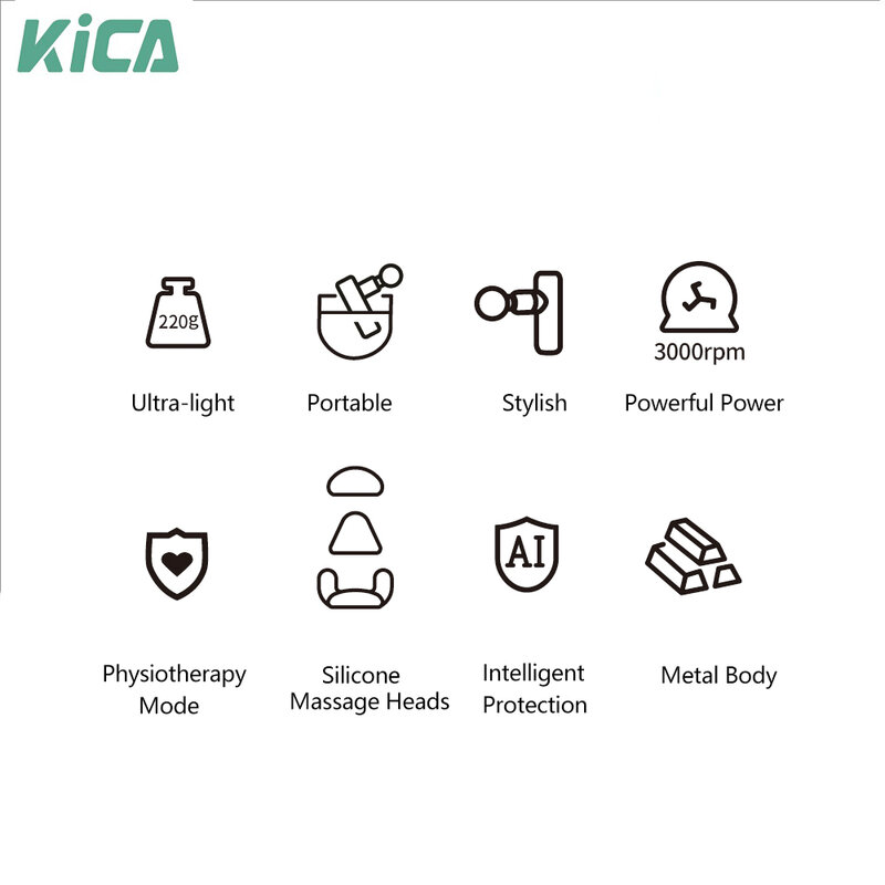 KICA الذكية تدليك بندقية اللياقة البدنية العضلات مدلك للجسم الاسترخاء مسدس العلاج الطبيعي صغير جهاز تدليك كهربائي آلة