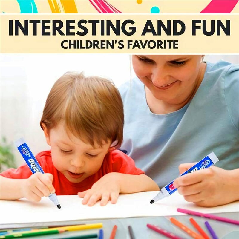 أقلام تلوين مائية سحرية 12 لونًا أقلام خربش عائمة مائية للأطفال ألعاب تعليمية مبكرة قلم السبورة السحرية