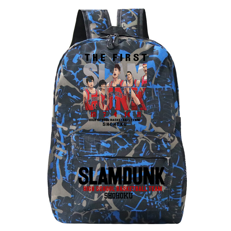 حقيبة الكتفين من Slam Dunk أنيمي Bakcpack حقيبة الكتفين روكاوا للطلاب أول SlamDunk Bookbag حقيبة ظهر عادية على ظهره في سن المراهقة مانغا