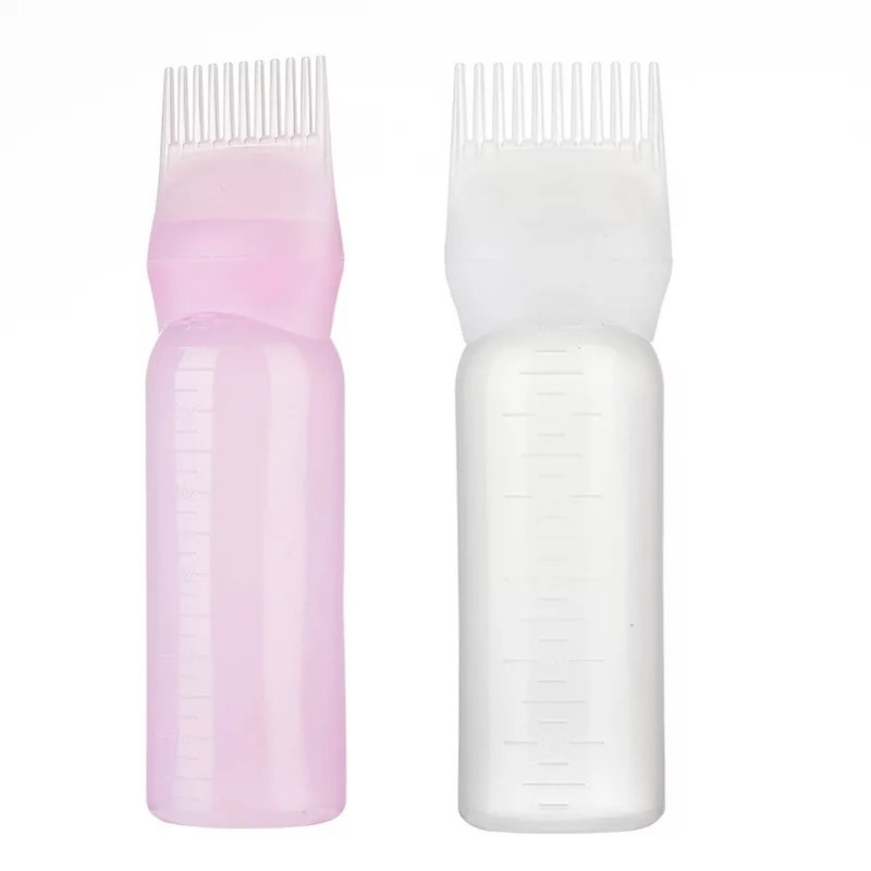 120 مللي صبغة شعر بلاستيكية زجاجة قابلة لإعادة الملء قضيب مشط الاستغناء صالون تلوين الشعر تصفيف الشعر أداة التصميم لون عشوائي