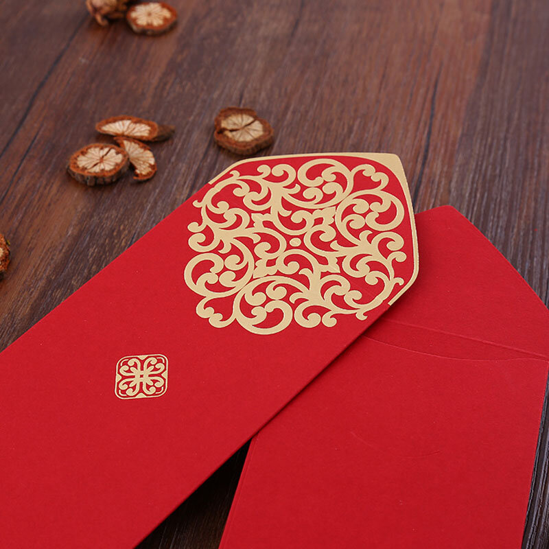 10 قطعة المغلفات الحمراء الصينية طباعة ذهبية جيب أحمر الربيع مهرجان الزفاف عيد ميلاد هدية حمراء مغلف سعيد السنة الجديدة لعام 2023 #4