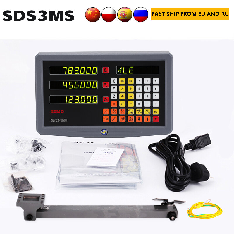 SINO 3 محور SDS-3MS صريف التصنيع باستخدام الحاسب الآلي طحن القراءة الرقمية عرض DRO SDS3MS آلة طحن مخرطة مضادة