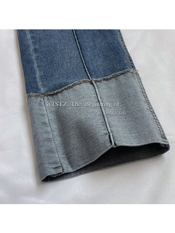 بنطلون جينز أزرق مستقيم للسيدات بخصر عتيق من Koread ملابس الشارع الشهير بنطلون دنيم أنيق غير رسمي للسيدات 2023 #3