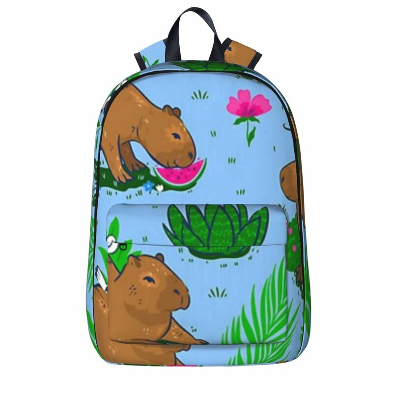 Capybara Is My Spirit حقائب ظهر حيوانات سعة كبيرة للأطفال حقيبة مدرسية حقيبة كتف حقيبة كمبيوتر محمول حقيبة ظهر عادية للسفر #1