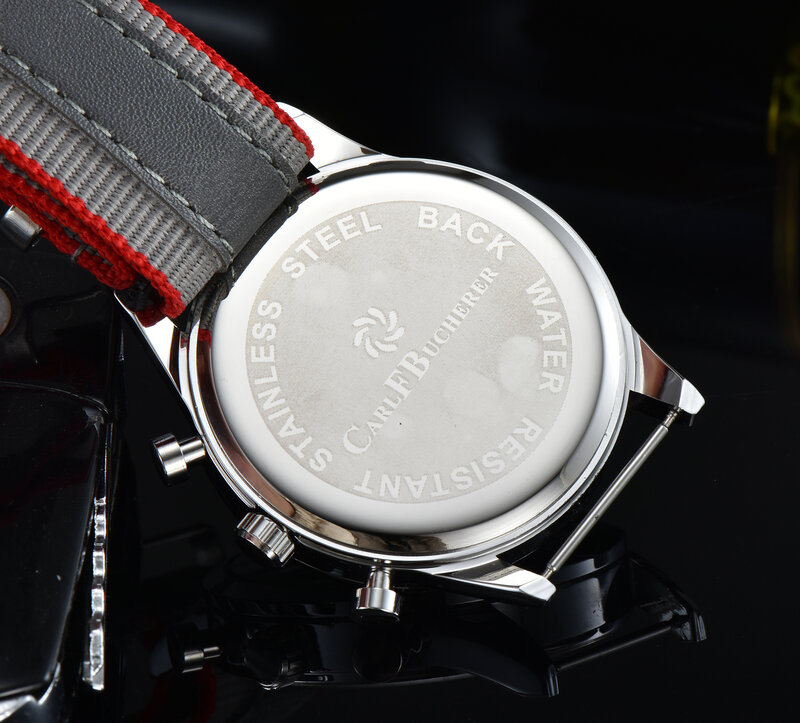 كارل F. Bucherer ساعة طبعة محدودة Maliron مجموعة متعددة الوظائف كرونوغراف علوي قماش حزام ساعة كوارتز reloj hombre