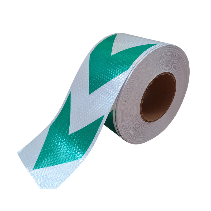 10cm x3M Safety Warning Tape Reflective Tape Self adhesive Tape Reflective Strip Traffic Reflective Stickers White Green Arrow