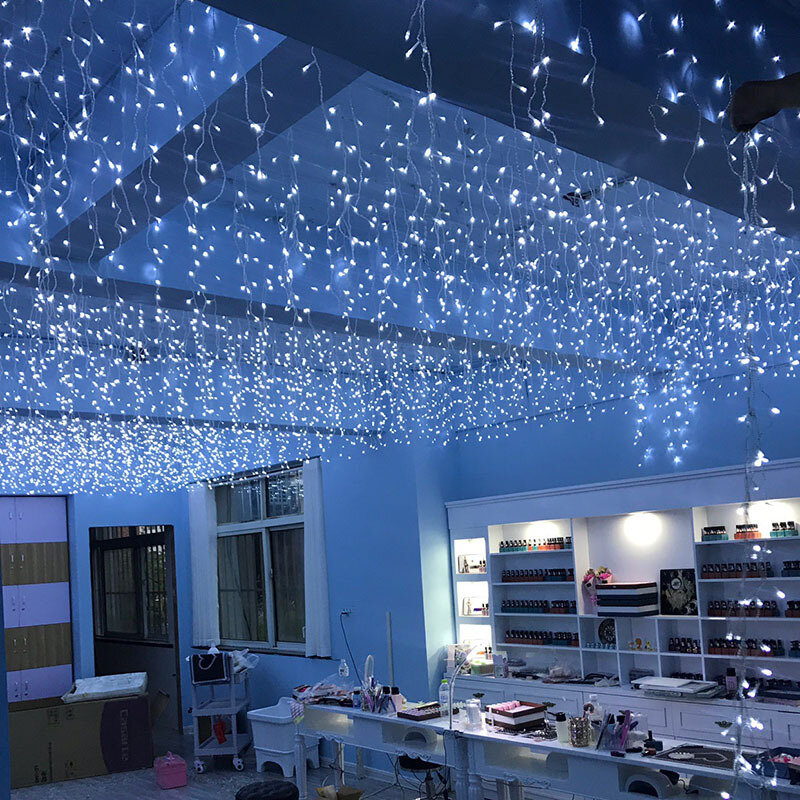 عيد الميلاد LED سلسلة جليد أضواء للزينة في الهواء الطلق ، الجنية عطلة الإضاءة ، جارلاند ، حديقة ، مول ، الشارع ، الطنف ، الاتحاد الأوروبي ، الولايات المتحدة التوصيل