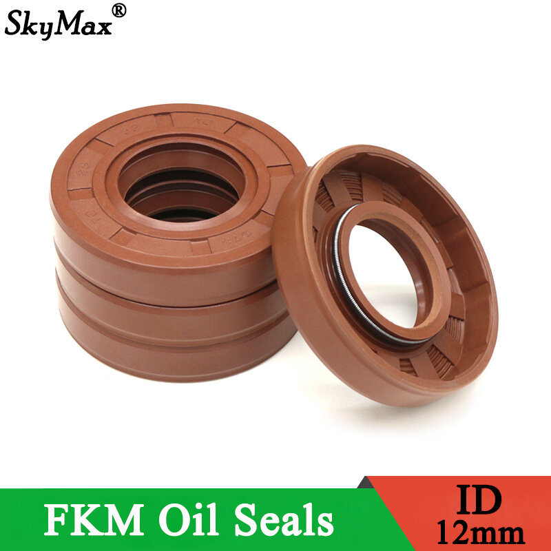 ID 12mm FKM Oil Seal TC-12*19/20/21/22/24/25/26/28/30/32*5/6/7/8/10 FKM Double Lip Oil Seal