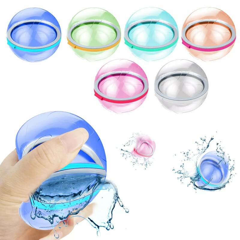 6pcs Water Bomb Splash Balls Reusable Water Balloons Absorbent Ball Outdoor Pool Beach Play Toy Pool Party Water Games Pool Toy