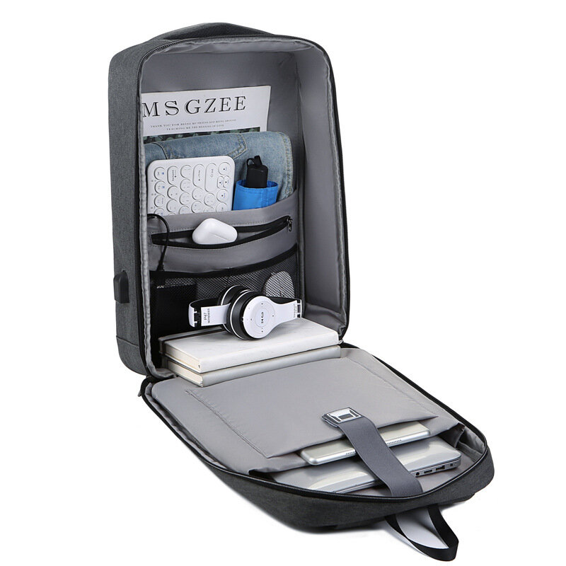 حقيبة ظهر للحاسوب المحمول من Crossten مزودة بقفل ضد السرقة مقاس 15.6 بوصات مع منفذ USB للشحن حقيبة مدرسية متعددة الوظائف مضادة للماء للأعمال #3