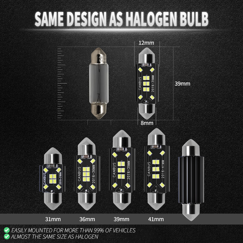 10 قطعة جديد اكليل 31 مللي متر 36 مللي متر 39 مللي متر 41 مللي متر LED لمبة C5W C10W C3W السوبر مشرق مصباح لسقف السيارة في Canbus السيارات الداخلية مصابيح الق...