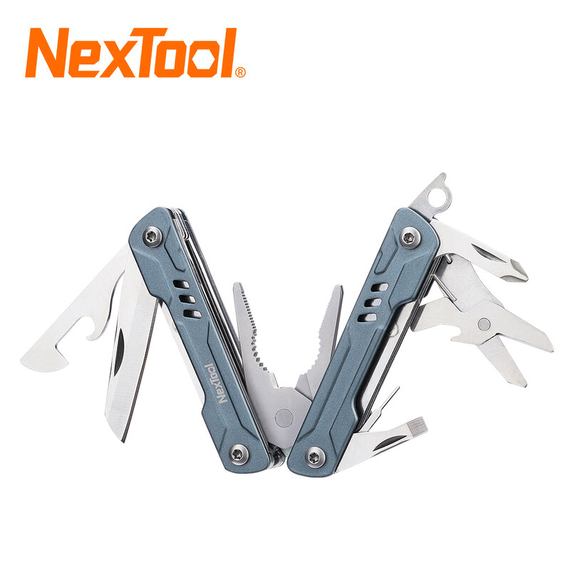 NexTool أداة صغيرة للإبحار 11-In-1 للاستخدام الخارجي سكين جيب متعدد الأدوات كماشة قابلة للطي أدوات قطع الأسلاك EDC بطاقة دبوس مفك براغي مقص