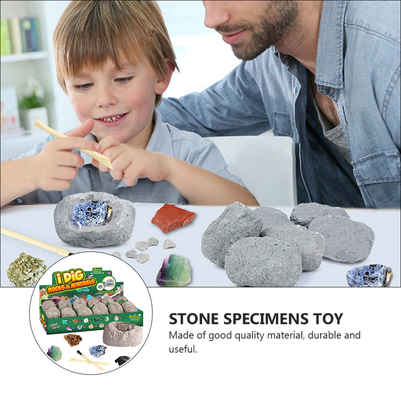 1 Set  Children Natural Mineral Digging Mineral Stone Collection Specimens