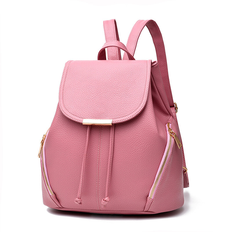 حقيبة ظهر عصرية للنساء من TRAVEASY موديل 2023 ذات سحّاب مربعة الشكل بتصميم كوري منقوش حقيبة كتف عصرية للسيدات حقيبة كتف للسفر
