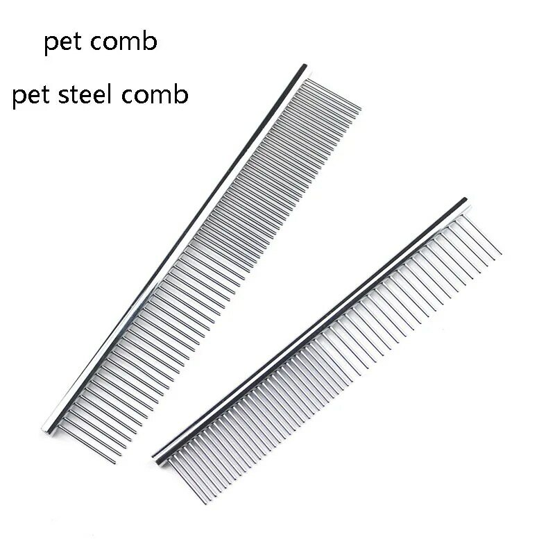 Pet Dematting Comb - Stainless Steel Pet Grooming Comb for Dogs and Cats Gently Removes Loose Undercoat, Mats, Tangles and Knots