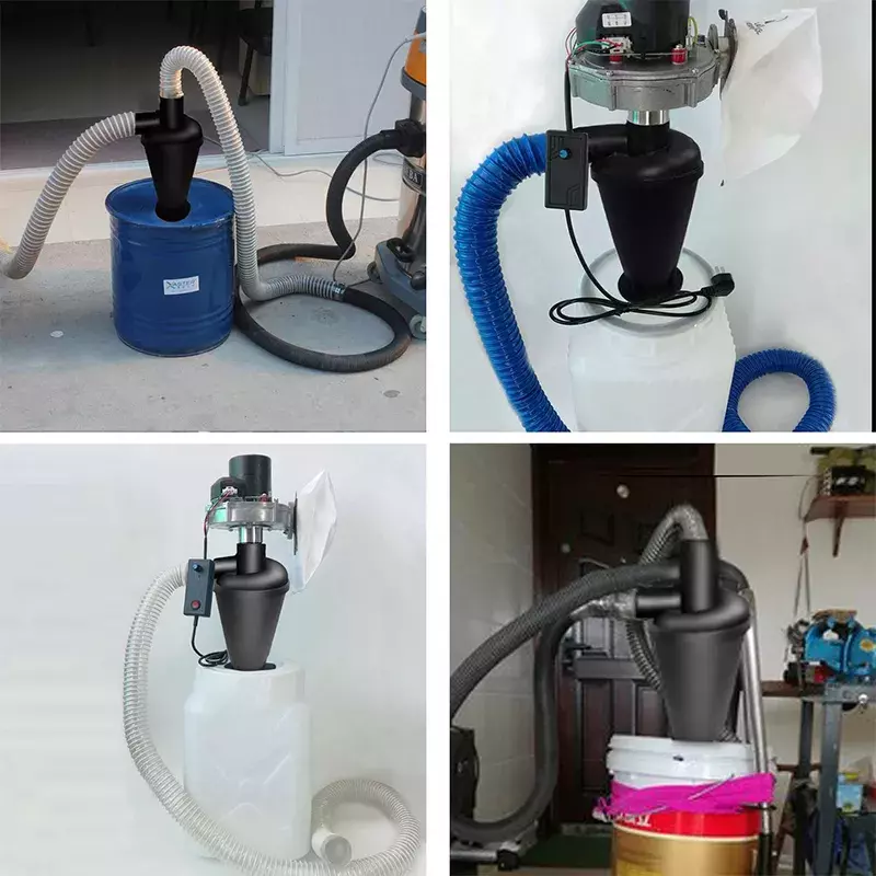 NEW2022 Black Dust Cyclone DIY Turbocharged Third Generation Industrial Dust Collector Canister Vacuum Home Cleaning with Flange