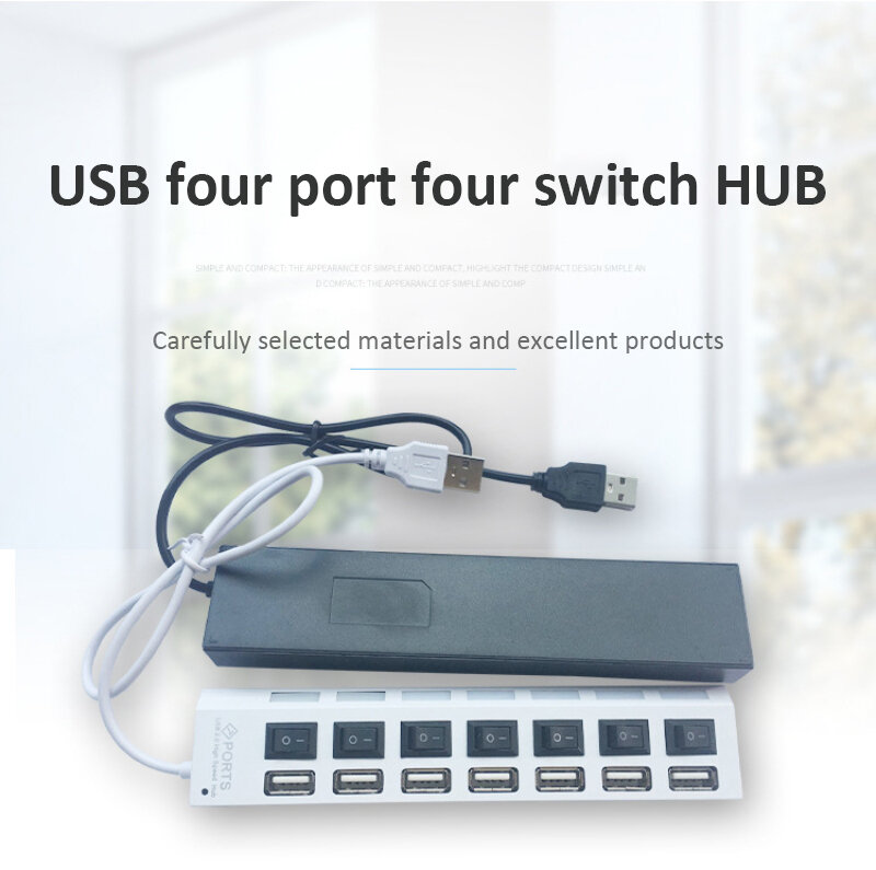 TCJJ USB Hub USB 2.0 Hub متعدد USB الفاصل 3 حاب استخدام محول الطاقة متعددة المتوسع 2.0 Hub مع التبديل لأجهزة الكمبيوتر المحمول الملحقات