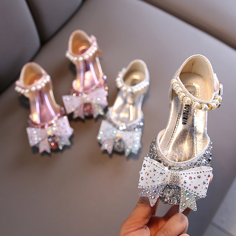 جديد بنات الترتر مقوس دانتيل الاطفال أحذية الفتيات لطيف اللؤلؤ الأميرة الرقص واحدة حذاء كاجوال 2022 جديد للأطفال أحذية الزفاف حفلة #3