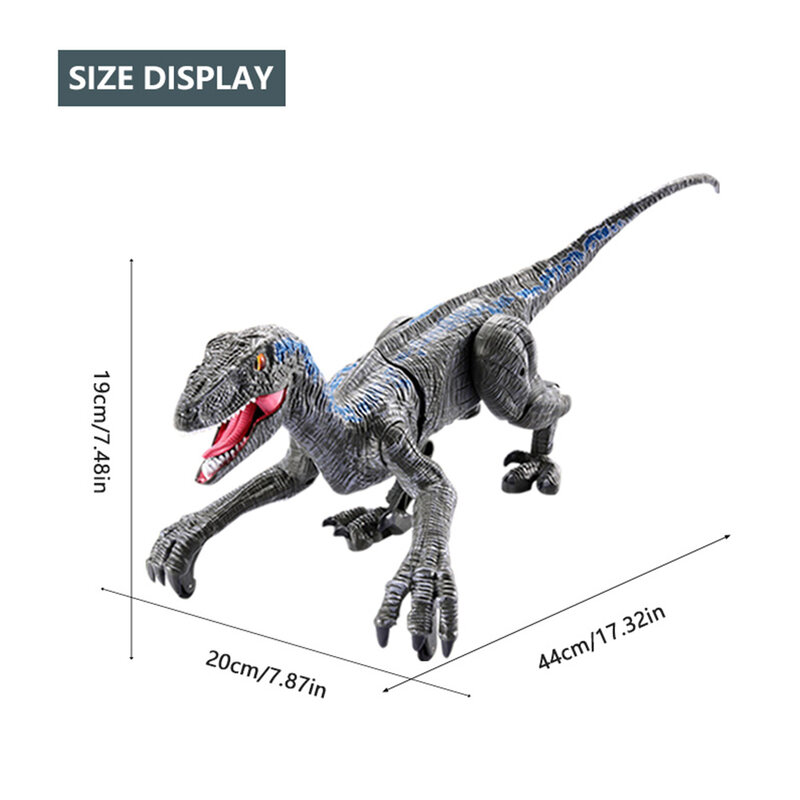 كبيرة الحجم 2.4G RC ديناصور ذكي رابتور الحيوان التحكم عن بعد لعبة على شكل ديناصور الكهربائية المشي ألعاب حيوانات للأطفال هدية