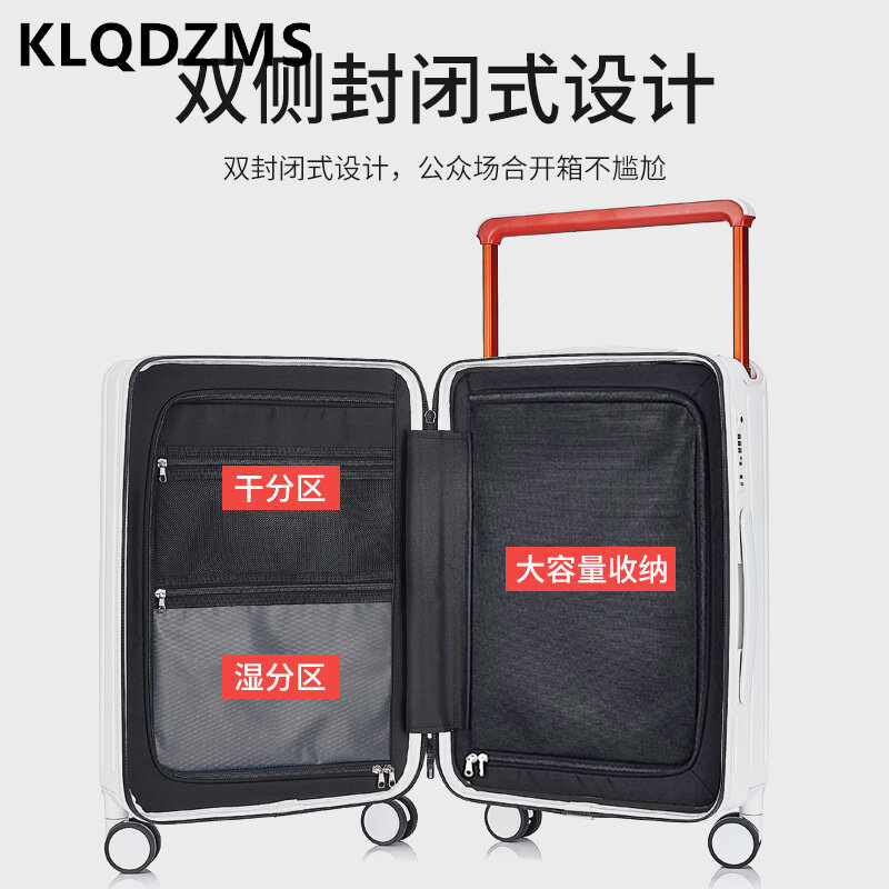 حقيبة سفر جديدة للرجال والنساء من KLQDZMS مقاس 20 "22" 24 "26 بوصة متعددة الوظائف بفتحة أمامية كبيرة السعة