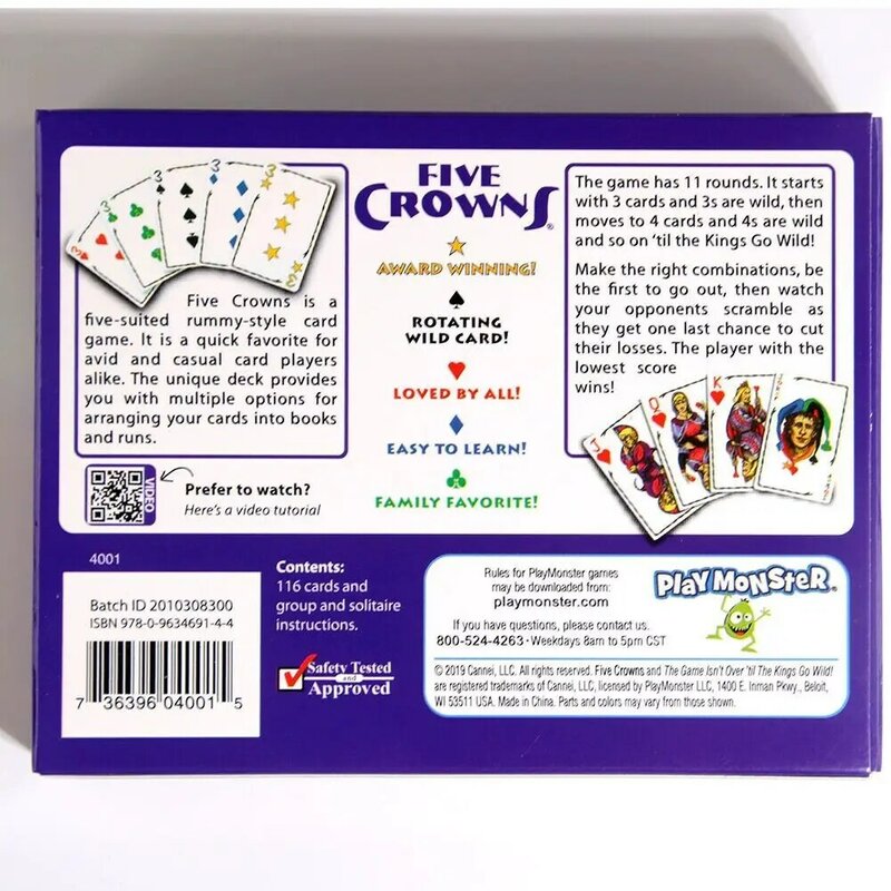 خمسة تيجان لوحة لعبة النسخة الإنجليزية الكاملة للمنزل حفلة الكبار تمويل الأسرة اللعب الترفيه رومي على غرار بطاقات لعبة