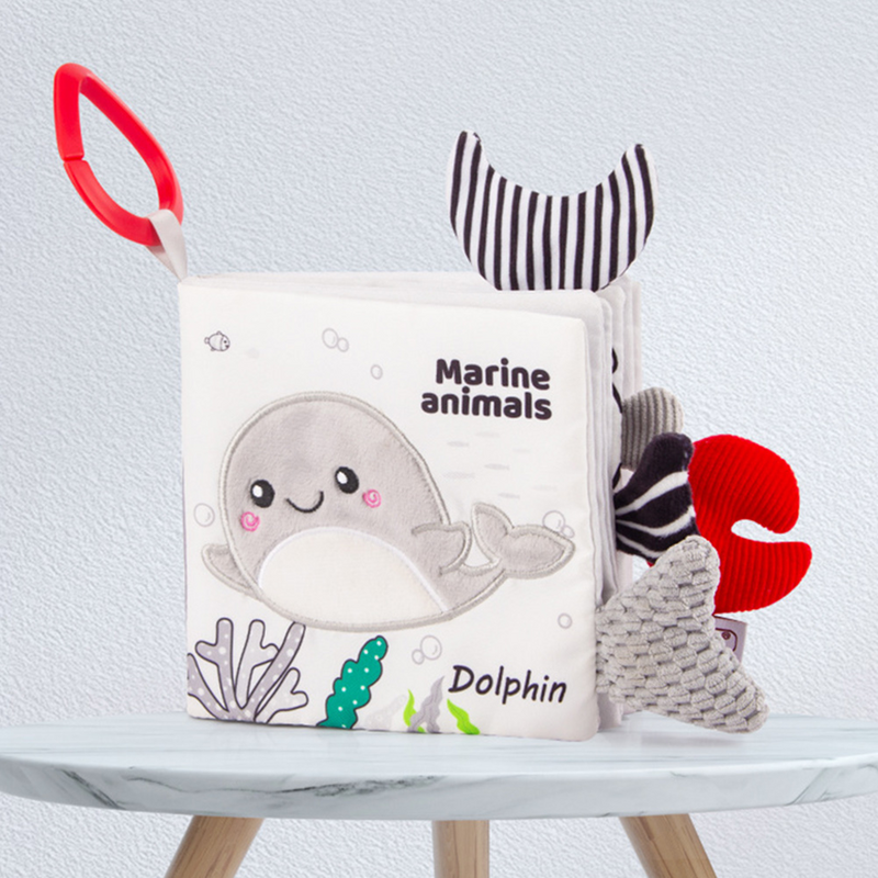 Cloth Book Funny Cognitive Toddler Baby Hand Book Marine Animal Book Early Educational Book Crinkle Book