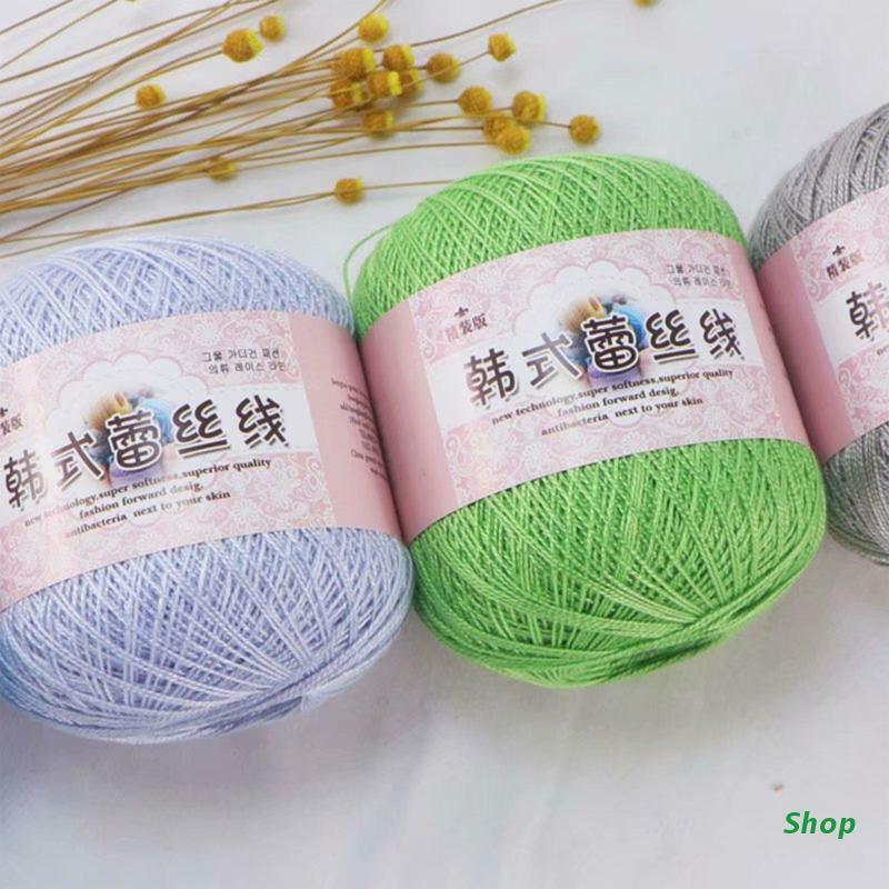 L5YC Solid Color Lace Yarn For Crochet Knitting Yarn Baby Yarn Baby Sweater Hat Socks