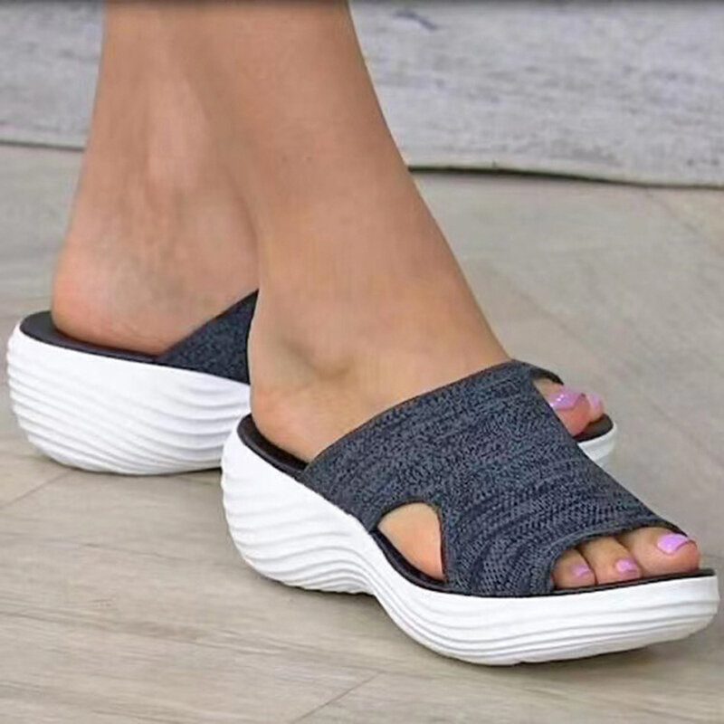 Women Fashion Thick Bottom Shoes Sandals Ladies Shoes Casual Open Toes Sandals For Women Slip On Walking Shoes Party Female