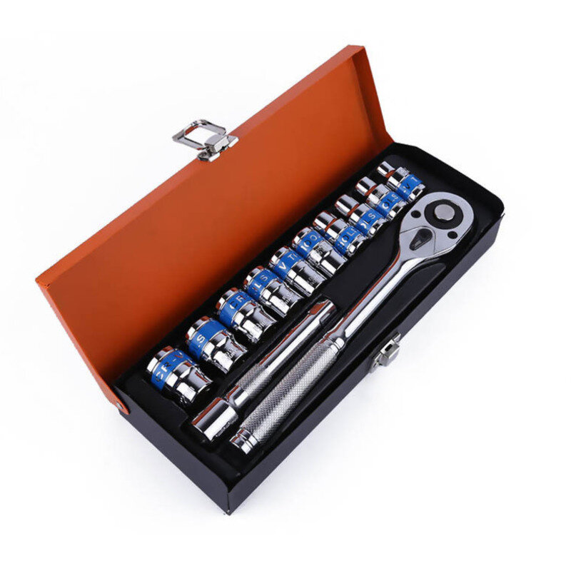 12pcs Socket Wrench Set Drive Ratchet Wrench Spanner For Bicycle Motorcycle Car Repairing Common Sockets Home Repair Combination #1