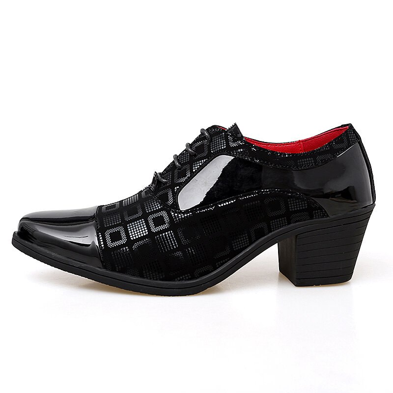 زيادة 6 سنتيمتر أحذية الزفاف أحذية رسمية جلد طبيعي أحذية رسمية أحذية الدانتيل 6 سنتيمتر أطول الأعمال 38-44