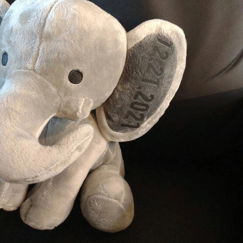 شخصية أي نص أو تصميم مخصص ، مخصص الفيل محشوة الحيوان بيبي بوي المعمودية الزي هدية للطفل الصبي أول التواصل