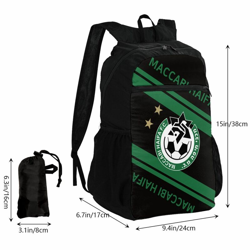 Maccabi Haifa Fc Portable Travel Backpack Men's Outdoor Hiking Folding Bag Cycling Backpack Waterproof Ultra Light Foldable Bag