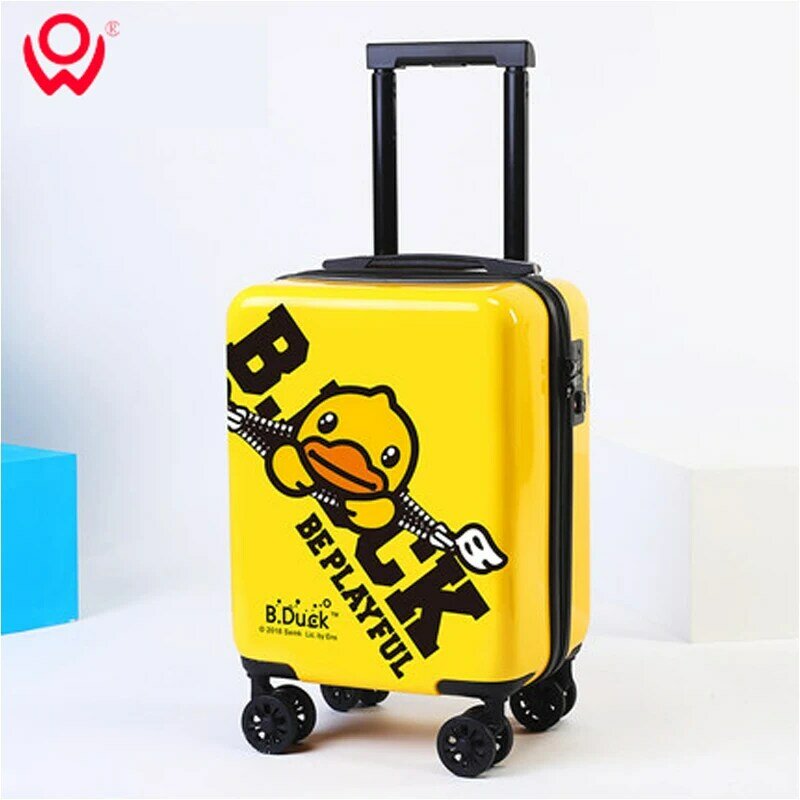 AO WEI LA 16 "قطعة حقيبة سفر للأطفال حقيبة الصعود عربة المتداول حقيبة الأمتعة للأطفال عجلة عالمية