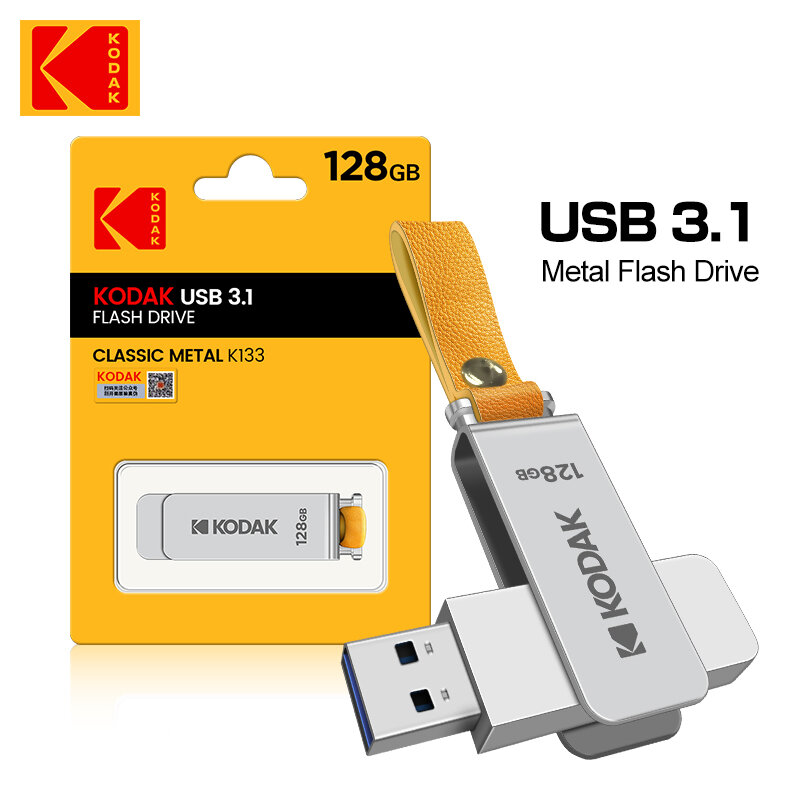 100% الأصلي كوداك القلم محرك USB 3.1 الدورية USB3.0 عصا بندريف 256GB 128GB 64GB K133 المعادن محرك فلاش USB ذاكرة