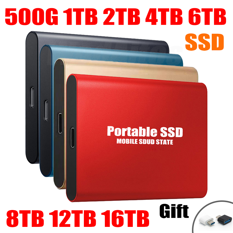 SSD قرص صلب خارجي لأجهزة الكمبيوتر المحمولة سطح المكتب M.2 جهاز تخزين عالية السرعة USB 3.1 الحالة الصلبة محرك القرص الصلب TYPE-C 16 تيرا بايت HDD