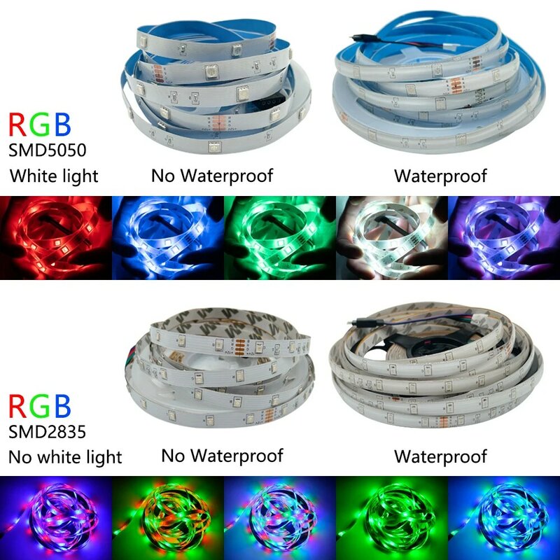 شريط LED أضواء RGB بلوتوث 5050 2835 واي فاي التحكم مقاوم للماء Luces Led شريط مرن الشريط لغرفة إضاءة خلفية للتلفاز حفلة منزلية