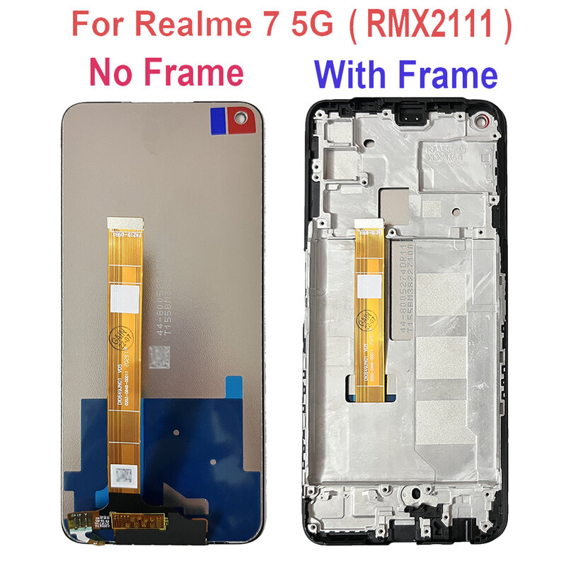 شاشة أصلية 6.5 "لـ Realme 7 5G RMX2111 RMX2155 RMX2151 شاشة LCD تعمل باللمس محول الأرقام استبدال الشاشة