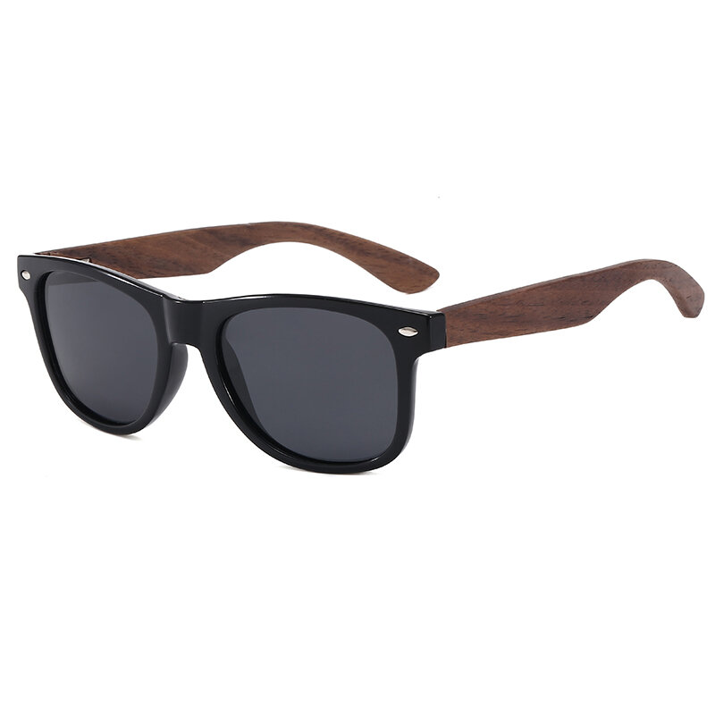 موضة الرجال النظارات الشمسية الاستقطاب الجوز الخشب مرآة UV400 عدسة نظارات شمسية النساء العلامة التجارية تصميم ظلال ملونة اليدوية
