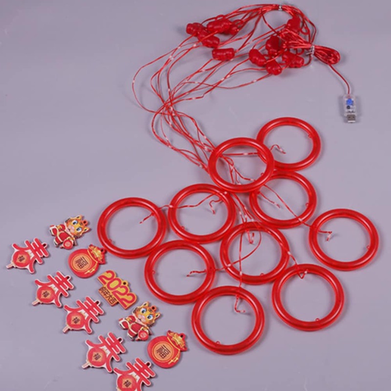 الأحمر فانوس قلادة LED الصينية عقدة سلسلة أضواء الجنية أضواء وامض الديكور لقضاء عطلة الشارع المنزل بطارية USB بالطاقة #6